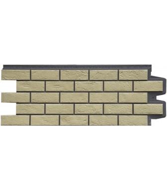 Фасадные панели (Цокольный Сайдинг) Grand Line Состаренный Кирпич DESIGN PLUS Ваниль, ШОВ темно-бежевый